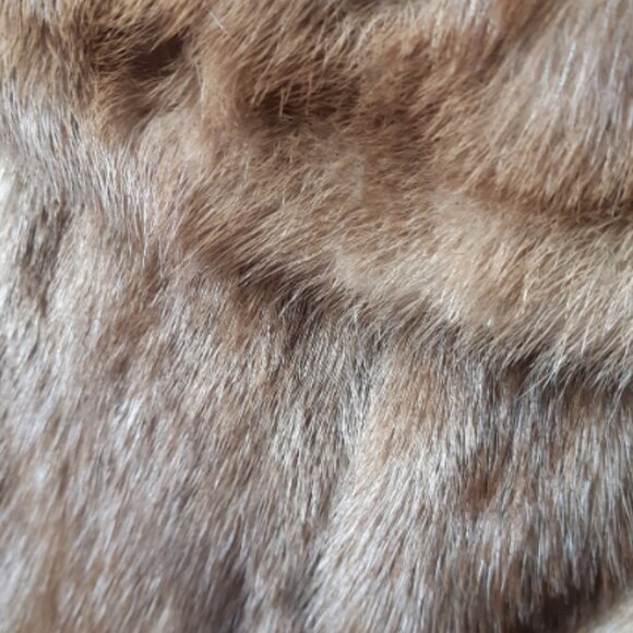 1960s Kosky Beige Mink Vintage Fur Shawl CollarJacket Coat - Picture 9 of 13